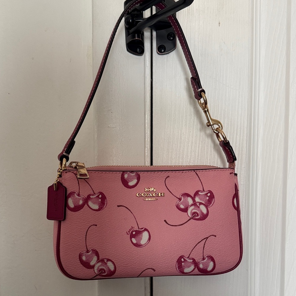 Coach Pink Cherry Pattern Clutch